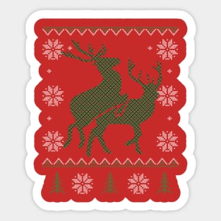 Reindeer Humping - Ugly Christmas Sweater Style Sticker